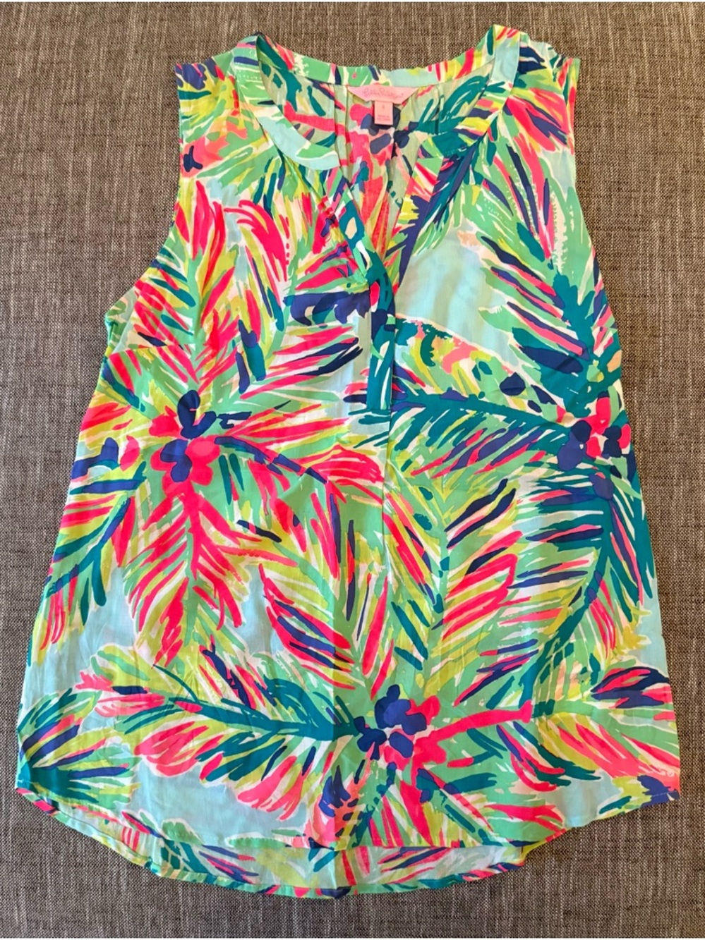 Lilly Pulitzer Tropical Leaf Print Sleeveless Top